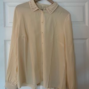 Sezane Romantic Long Sleeve Silk Blouse, Tags On Never Worn